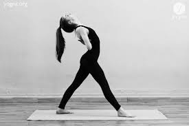 Parsvottanasana 3 Pyramid Pose With A Back Bending Variation And Hands Into Reverse Namaste Mudra Yogea Beach Yoga Photography Cool Yoga Poses Yoga Babe