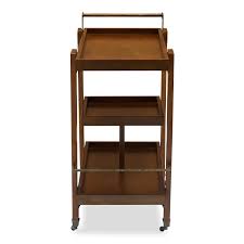 Casters on each leg (2 locking) dining room, kitchen, or open concept living space. Holly And Martin Zhori Midcentury Modern Bar Cart Dark Tobacco With Aged Brass Walmart Com Walmart Com