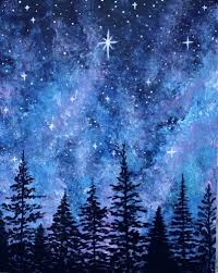 Paint Nite Events Near Brick Township Nj Galaxy Painting Sky Painting Night Sky Painting