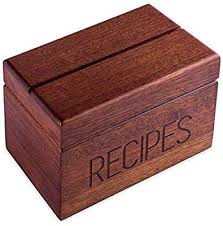Amazon Com Walnut Recipe Box With Cards And Dividers By Apace Vintage Style Wood 4x6 Recipe Holder Card Box Exclusively From Recipe Holder Sapele Card Box