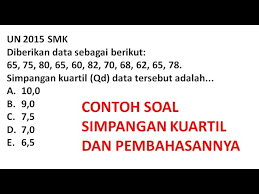 Sk = simpangan kuartil q 3 = kuartil ketiga q 1 = kuartil pertama. Contoh Soal Simpangan Kuartil Dan Pembahasannya Youtube