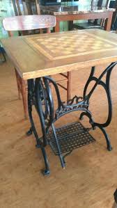 Setting Machine Chess Board Table From Chairs Cafe In Spokane Sewing Table Sewing Table Repurpose Diy Sewing Table