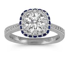 Browse blue nile's halo engagement rings. Vintage Halo Diamond And Sapphire Engagement Ring Shane Co