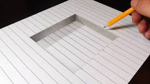 How To Draw A Step In Line Paper Easy 3d Trick Art Illusion Drawings 3d Drawings 3d Art Drawing
