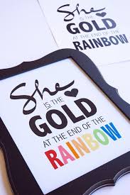 She Is The Gold At The End Of The Rainbow Share Free Monthly Printables Blog Hop St Patrick S Day Rainbow Birthday Party Rainbow Birthday Rainbow Invitations