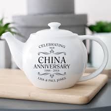 The best wedding anniversary presents and anniversary gift ideas. Personalised China Wedding Anniversary Teapot The Gift Experience