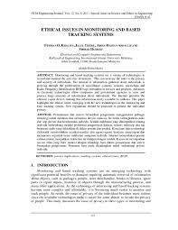 By exploring ethical issues from client perspective, this could provide an ethical standpoint for the project life cycle and could maintain a good affiliation between the clients as one of the contributors to project failure, it has not been systematically studied before from the perspective of client in malaysia. Pdf Ethical Issues In Monitoring And Based Tracking Systems Othman O Khalifa Academia Edu