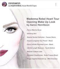 Madonna Rebel Heart Tour Face Chart Professional Beauty