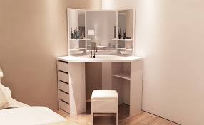 Dressing table size in mm. Tukailai Curved Corner Dressing Table With 5 Drawers 3 Mirrors And Stool Dressing Table Vanity Mirror White Amazon De Home Kitchen