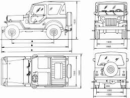Mahindra Cj 4 Blueprint Download Free Blueprint For 3d Modeling Blueprints Jeep Drawing Willys Jeep