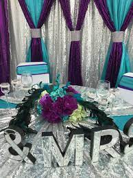 Peacock Decor Peacock Wedding Theme Purple Wedding Tables Purple Turquoise Wedding