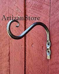 Small Hand Forged Steel Plant Hook Planter Hanger Also Suited For Hanging Lanterns Etc Artizanstore In 2021 Plant Hooks Blacksmith Projects Planter Hanger