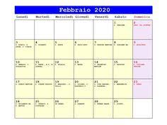 Eventi in arrivo a milano nel mese di febbraio: 20 Calendario Febbraio 2020 Ideas Calendar Printables Calendar Printable Calendar