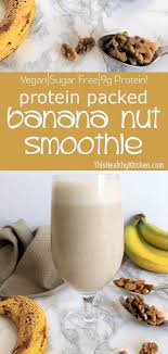 Healthy Banana Nut Smoothie This Healthy Kitchen Recipe Banana Healthy Diet Smoothie Recipes Vegan Breakfast Smoothie