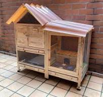 Hermosa casa de exterior para conejos, se fabrica con ...