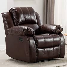 Amazon Com Bonzy Home Air Leather Recliner Chair Overstuffed Heavy Duty Recliner Faux Leather Living Room Furniture Home Theater Seating Living Room Leather