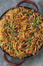 Instead of normal noodles they tend to use a glass noodles which is . Japchae Korean Stir Fried Glass Noodles Momsdish