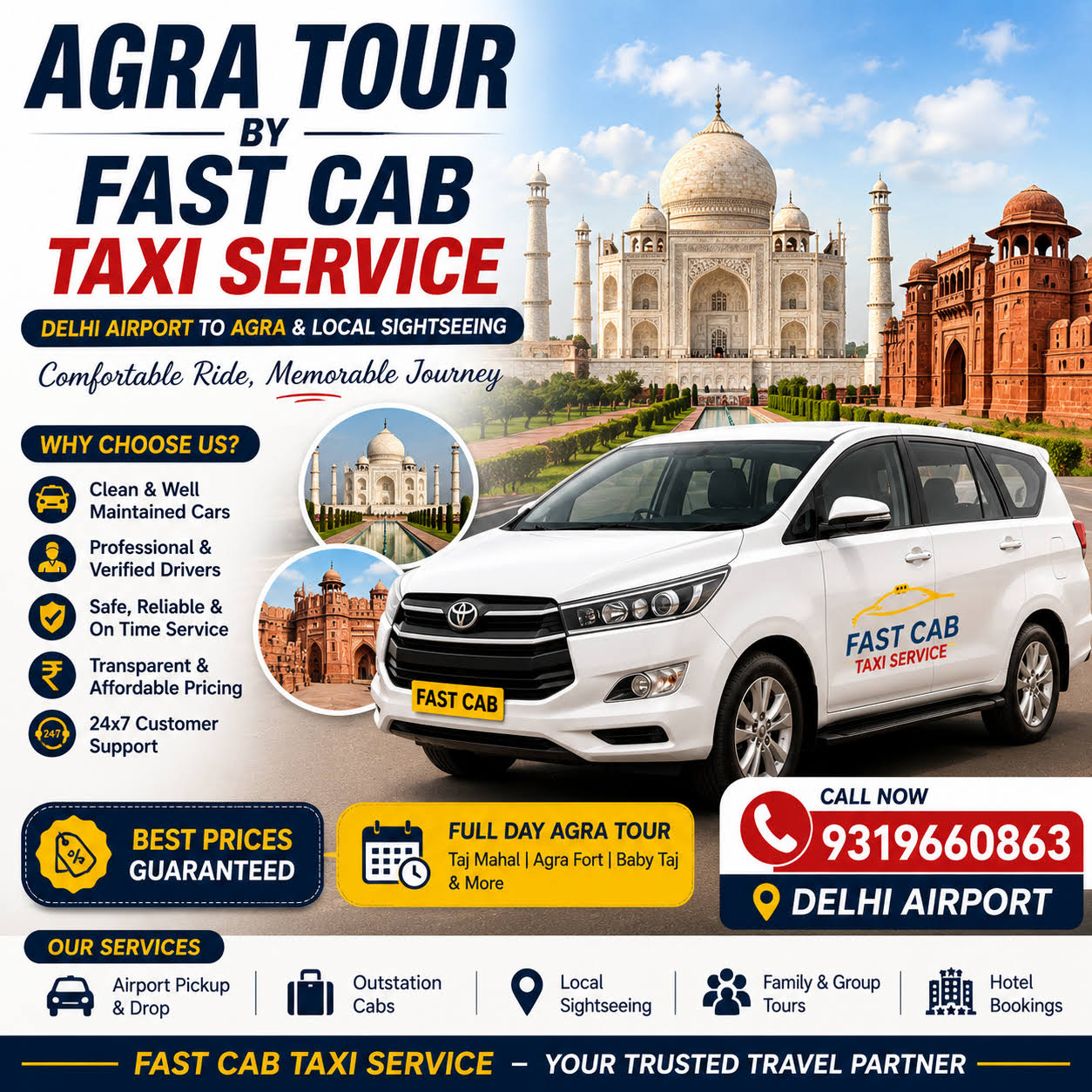 Delhi airport to Agra cab service product image