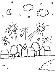 Auch wenn alle wasserfarbkästen in der schule eingeschlossen sind), der kann die nr 3 (osterhasen) nun auch gut verwenden: Kostenlose Malvorlage Silvester Silvester Feuerwerk Uber Der Stadt Zum Ausmalen