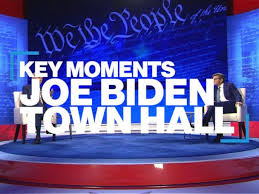 A town hall meeting held by a local congressman puts one of its audience members in an awkward position. Read The Full Transcript Of Joe Biden S Abc News Town Hall Abc News