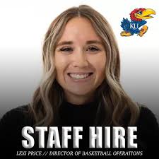 Lexi Price has been named the new Director of Basketball Operations for KU  Men's Basketball…a position previously held by Fred Quartlebaum. Definitely  a cool story for Price, who started her journey with