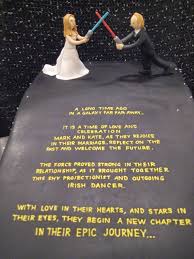 A Long Time Ago In A Galaxy Far Far Away Star Wars A Wedding Cake Fit For A Galaxy Far Far Away Star Wars Wedding Cake Star Wars Wedding Geek Wedding
