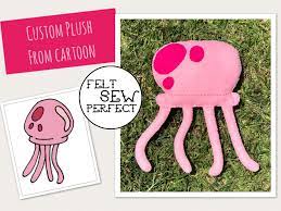 Spongebob Jellyfish Custom Plushie Stuffed Animals Fandom Custom Plush Commissions Eco Frie Spongebob Jellyfish Monkey Stuffed Animal Jellyfish Illustration
