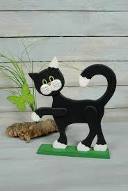 Katzen / karnickel haus aus holz (neuwertig!) hallo lieber ebayer, ich veräußere hier ein kleines katzen oder karnickel häuschen wo ich das dach. Katze Aufsteller Mit Schmetterling Grun Holzhandwerk Muster Holz Muster Katzen Handwerk