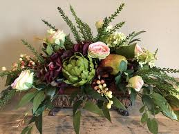 Silk Flower Arrangement Centerpiece Dining Table Etsy Flower Arrangements Center Pieces Faux Flower Arrangements Flower Arrangements Simple