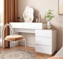 Coiffeuse Moderne, Table de Maquillage avec 5 Tiroirs ...
