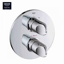 Grohtherm 1000 thermostatic shower valve in starlight chrome. Grohe Veris Thermostatic Shower Mixer Uk Bathrooms