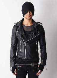 Blade Spiked Studs Leather Biker Jacket Blk Or Silver Spikes Leather Jacket Style Leather Jacket Men Leather Jacket