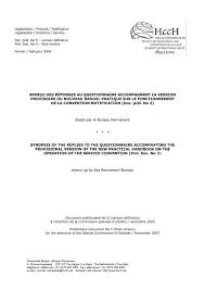 En effet, il/elle a fait preuve d'une grande. Apercu Des Reponses Au Questionnaire Accompagnant La Hcch