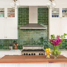 This kitchen applies a certain theme for its backsplash. 77 Green Backsplash Ideas Inspired By Nature Green Design