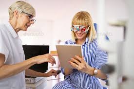Ophthalmology Concept Patient Eye Vision Examination In Ophthalmological Clinic By Nd3000 Ophthalmology Concept Woman Eye Vision E In 2020 Vision Eye Clinic Patient