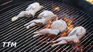 bbq quail on the weber grill and