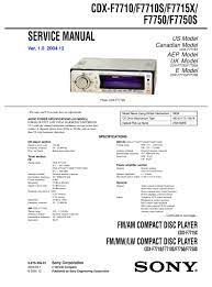 Maybe you would like to learn more about one of these? Sony Cdx F7710s Service Manual Pdf Download Manualslib