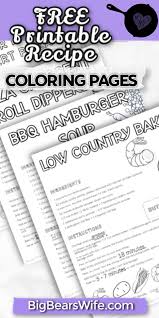 Choose file jpeg or png. Free Printable Recipe Coloring Pages Vol 1 Big Bear S Wife