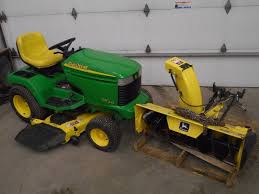 2wd/includes full brush guard/includes 42 snowblower/includes 54 mowing. John Deere Gx345 Lawn Tractor With 42 Snowblower Mower Deck Le April Consignments 4 K Bid