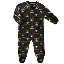 Newborn Infant Black Pittsburgh Penguins Team Print Raglan Sleeve Full Zip Jumper Pajamas Pittsburgh Penguins Baby Sleepers Black Raglan