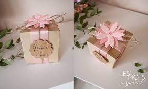 Box Dragees Baptism Girl Containing Flower Dragees Butterfly Containing Suckers Kraft Gift Thanks Baptism Boite A Dragees Bapteme Dragees Bapteme Fille Contenant Dragee Bapteme