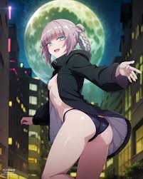 AI created yofukashi no uta nanakusa nazuna hentai pictures by whirlpai  about black_coat(黒いコート) hood(フード) - Doujin Picture