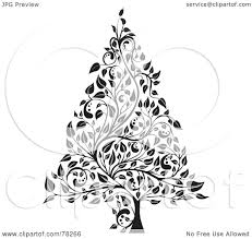 Download 245 christmas black and white cliparts for free. Royalty Free Rf Clipart Illustration Of A Black And White Elegant Floral Vine Christmas Tree By Milsiart 78266