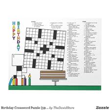 Birthday Crossword Puzzle 59 Clues Notepad Zazzle Com Crossword Puzzle Crossword Custom Notepad