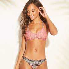 Women S Crochet Bralette Bikini Top Xhilaration Pink Target Bralette Bikini Tops Bralette Bikini Bikini Tops