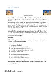 My Dream Vacation Dream Vacations Handwriting Worksheets For Kindergarten Vacation
