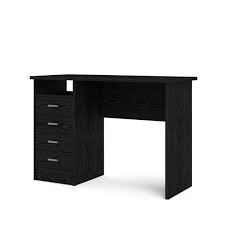 Looking for a good deal on desk storage? Tvilum 44 In Rectangular Black Woodgrain 4 Drawer Writing Desk With Built In Storage 80146p61 The Home Depot