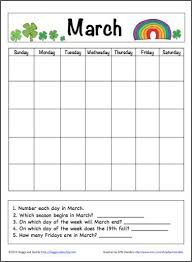 March Calendar For Kids Free Printable Buggy And Buddy Kids Calendar Calendar Skills Calendar Activities