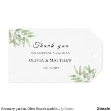 Greenery Garden Olive Branch Wedding Thank You Gift Tags Zazzle Com In 2020 Wedding Thank You Gifts Simple Wedding Favors Olive Branch Wedding