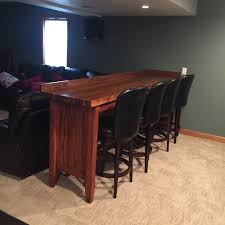 An easy solution for behind the sofa using off the shelf lumber and my free plans here. Bar Behind A Couch Bar Behind Couch Bar Table Behind Couch Table Behind Couch